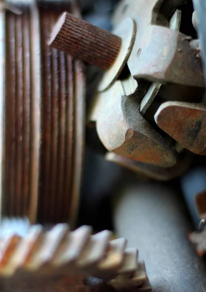 Metal Art Style Steampunk Close Gears Pistons Bushings — Stock Photo, Image