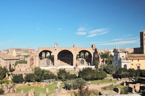 Roma 2015 Illustrativa Veduta Editoriale Del Foro Romano Alto Punto — Foto Stock