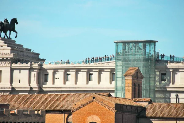 Rome Italy 2015 Illustrative Editorial Roof Sculptures Vittoriano Complex Square — Stock Photo, Image