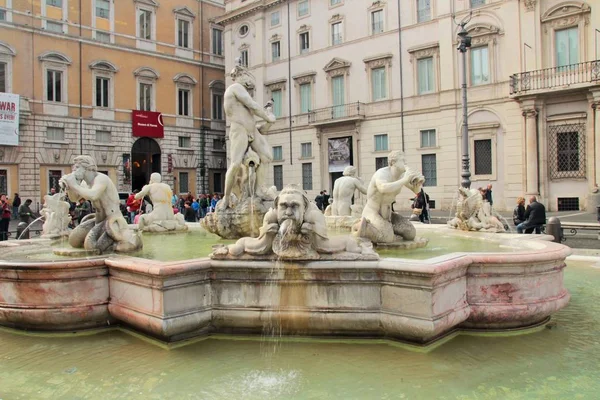 Rome Italy 2015 Illustrative Editorial All Fountain Sculpture South Side — Stock Photo, Image