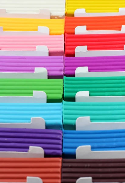 Pieces Multi Colored Plasticine Children Art Background Vertical Frame — Stock Photo, Image