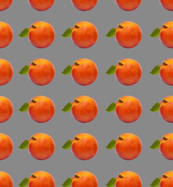 Kusursuz desen, şeftali ve gri bir arka plan..