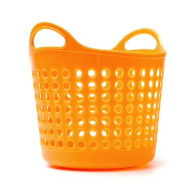 Alışveriş sepeti, çamaşır ya da çöp kutusu beyaz arka planda izole edilmiş..