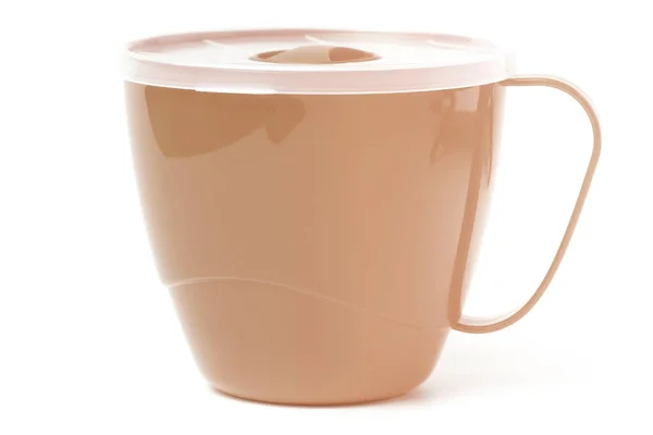 Μεγάλη Κούπα Χρώματος Καφέ Καπάκι Για Καφέ Τσάι Σούπα Ζωμό — Φωτογραφία Αρχείου