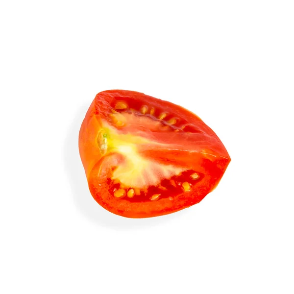 Scheibe Reife Tomaten Großaufnahme Auf Weiß Mit Clipping Maske Und — Stockfoto