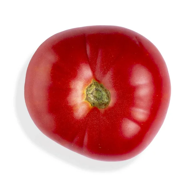 Tomaten Nahaufnahme Auf Weiß Mit Schatten Draufsicht — Stockfoto