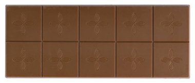 Yüksek kalite sütlü çikolata, yakın plan, beyaz üzerine izole..