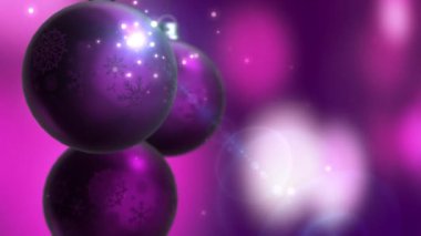 3 Noel baubles ile bokeh portre 3d animasyon arka plan bulanık