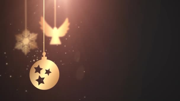 Geanimeerde Bewegende Bauble Bal Vallen Kerstmis Nieuwjaar Feestelijke Seizoensgebonden Viering — Stockvideo