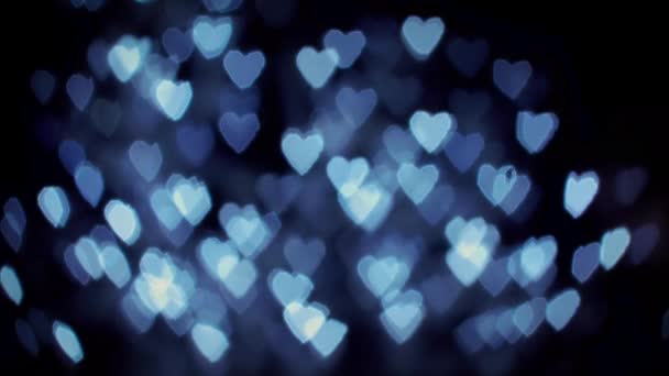 Blue Heart Bokeh Luci — Video Stock