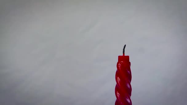 Christmas Red Candle White Background — Stock Video