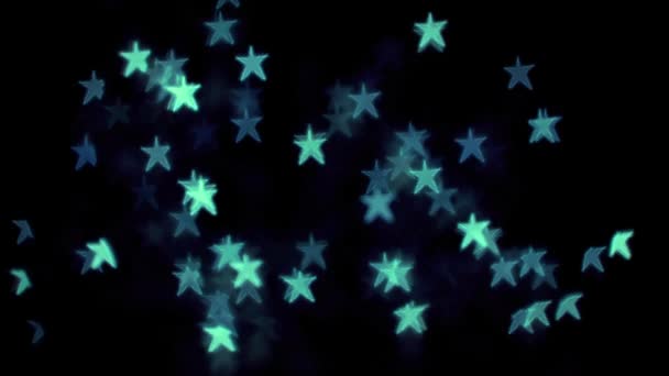 Emerald Star Bokeh Lights — Stock Video