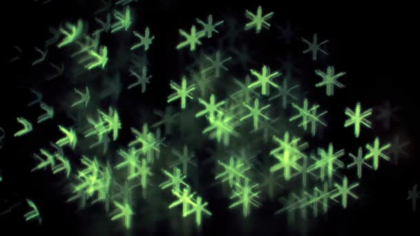 Yeşil Yıldız Bokeh Işıklar — Stok video