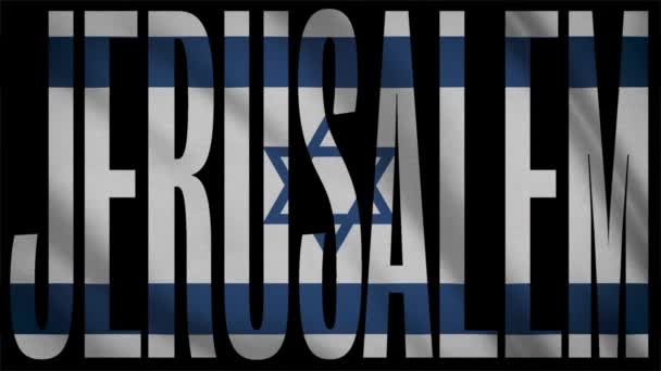 Σημαία Ισραήλ Μάσκα Ιερουσαλήμ — Αρχείο Βίντεο
