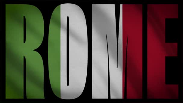 Vlajka Itálie Řím Maskou — Stock video