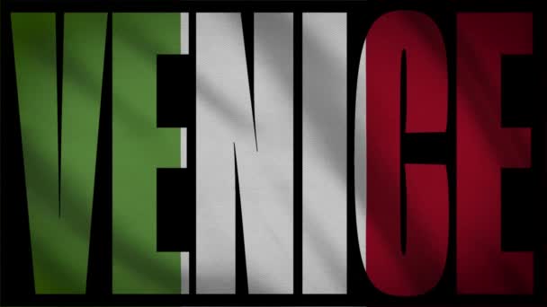 Bandera Italia Con Máscara Venecia — Vídeos de Stock