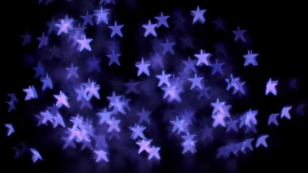 Luces Bokeh Estrella Púrpura — Vídeos de Stock