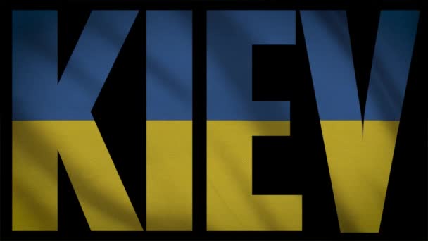 Bandeira Ucrânia Com Máscara Kiev — Vídeo de Stock