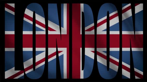 Bandera Del Reino Unido Con Máscara Londres — Vídeos de Stock