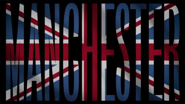Vlag Van Het Verenigd Koninkrijk Met Manchester Masker — Stockvideo
