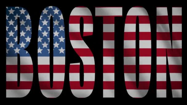 Usa Flagga Med Boston Mask — Stockvideo