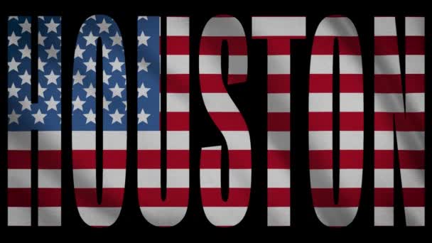 ヒューストン マスクとアメリカ国旗 — ストック動画