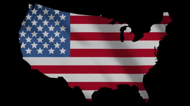 Bandera Estados Unidos Con Máscara Mapa — Vídeo de stock