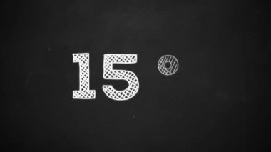 yüzde 15'i sembol ile beyaz tebeşir tahtaya çizim el