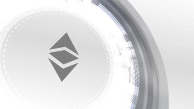 Ethereum klasik cryptocurrencyicon animasyon beyaz dijital öğeleri teknolojik altyapı