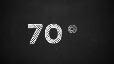 Beyaz tebeşir ile sembolü yüzde 70'i yazı tahtası üzerinde çizim el