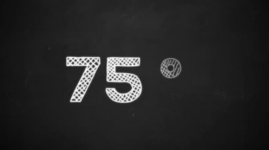 yüzde 75'i beyaz tebeşir ile sembolü, yazı tahtası üzerinde çizim el