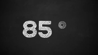 yüzde 85'i sembol ile beyaz tebeşir tahtaya çizim el