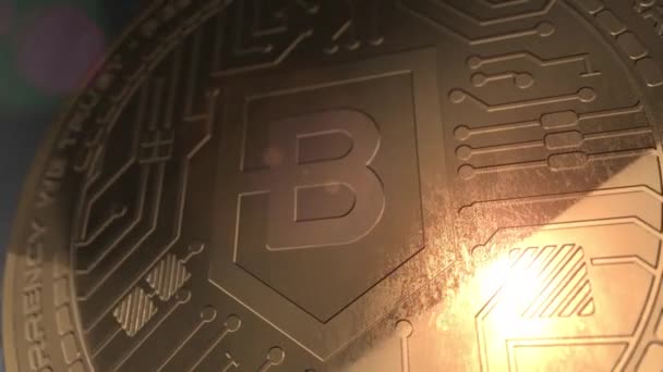 Kryptowährung Bitcoin Rendering Blockchain — Stockvideo