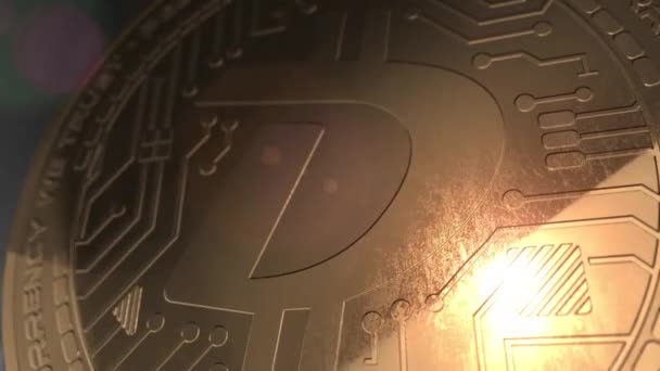 Κρυπτό Νόμισμα Digibyte Κέρμα Rendering Blockchain — Αρχείο Βίντεο