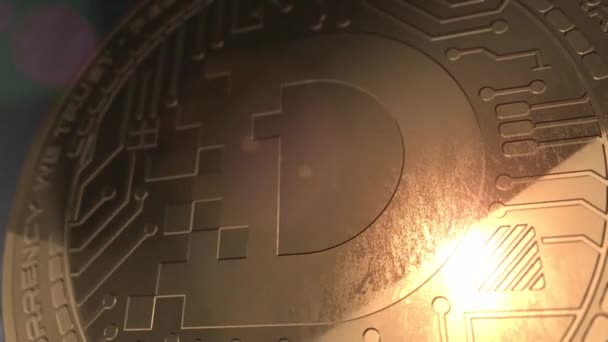 Crypto Currency Dimcoin Moneta Rendering Blockchain — Video Stock