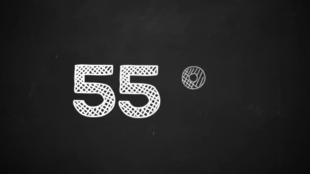 Малюнок Руки Відсотків Символу Білою Крейдою Дошці — стокове відео