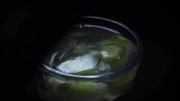 在冰中放置冷冻猕猴桃 — 图库视频影像