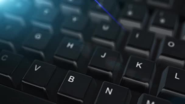 按钮关闭计算机键盘的动画 — 图库视频影像