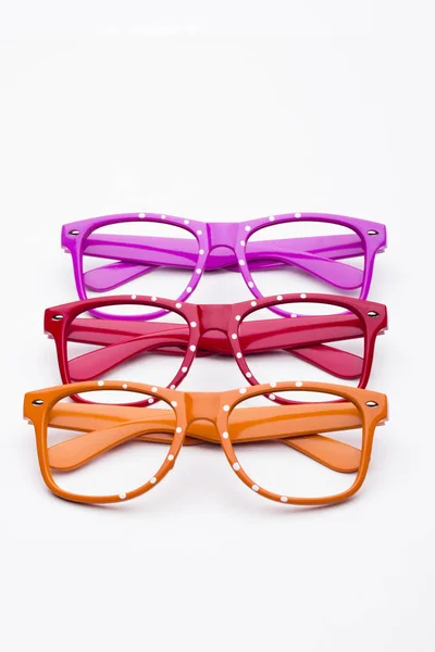 Colorful Glasses White Background Studio — Stock Photo, Image