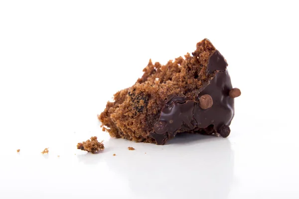 Gebeten Bruine Chocolade Muffin Witte Ondergrond — Stockfoto