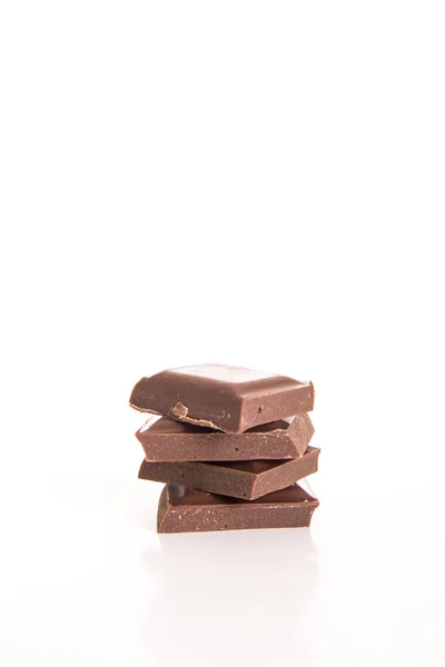 Stack Brun Choklad Godis Isolerad Vit — Stockfoto