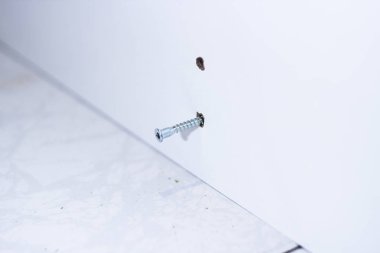 Marangoz araçları mobilya montaj sırasında closeup