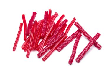 Beyaz, kopya alanı izole parlak kırmızı meyan sopa