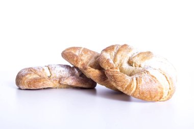 kruvasan pudra şekeri ile pişmiş, kopyalama alanı