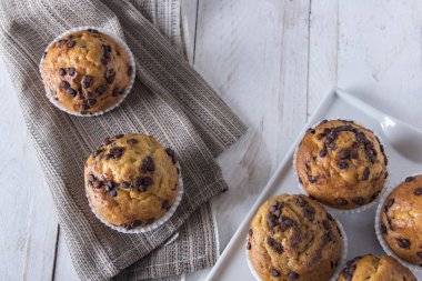 Ev yapımı cupcakes üstten görünüm