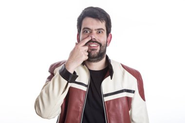 Burun parmak eksantrik çılgın adam portresi 