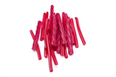 Beyaz Studio, kopya alanı izole kırmızı meyan kökü şekerler