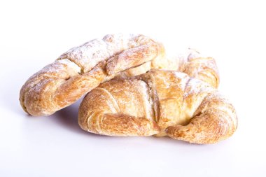 kruvasan pudra şekeri ile pişmiş, kopyalama alanı