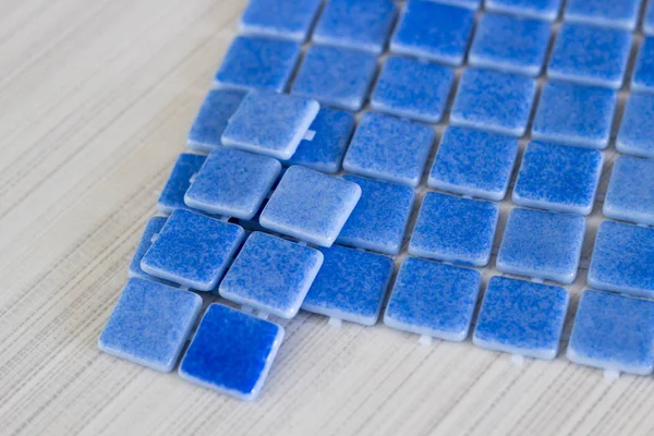 Architektura Niebieski Mozaiki Powierzchni Stołu — Zdjęcie stockowe