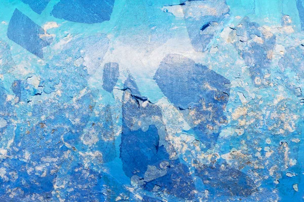 Vieux Mur Bleu Fissuré Texture Grunge — Photo
